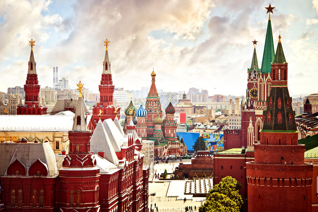 Aerial Kremlin view in Moscow